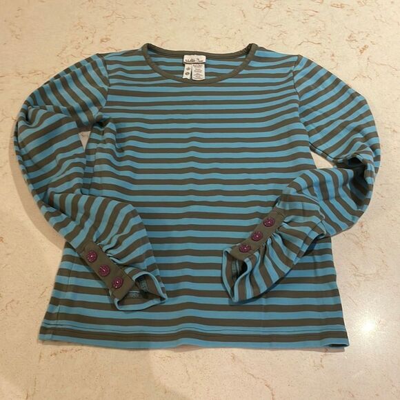 Matilda Jane striped top with purple buttons SZ 12 - Picture 1 of 4